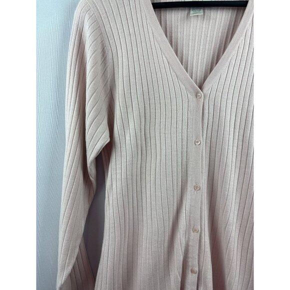 Express Tricot Womens Ribbed Cardigan Sweater S Light Pink Acrylic Button Front - Picture 3 of 5